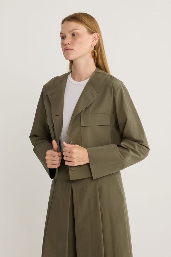 Basic Koton Ceket Haki