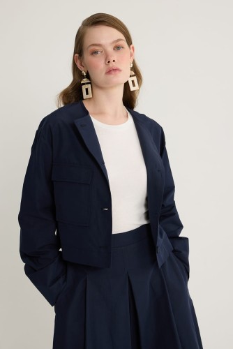 Basic Koton Ceket Lacivert - Thumbnail