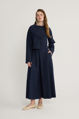 Basic Koton Ceket Lacivert - Thumbnail