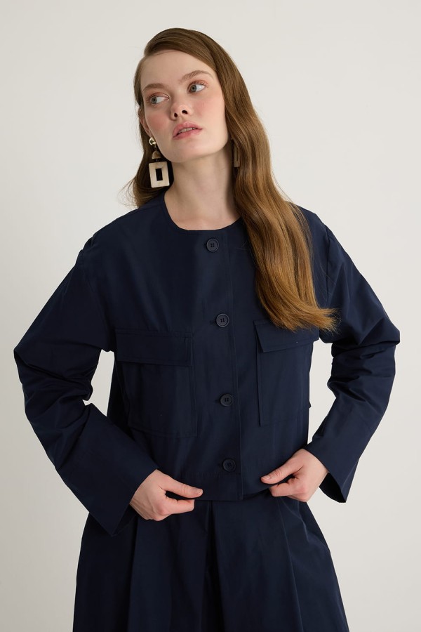 Basic Koton Ceket Lacivert