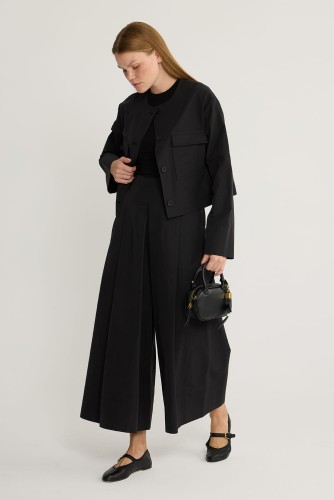 Basic Koton Ceket Siyah - Thumbnail