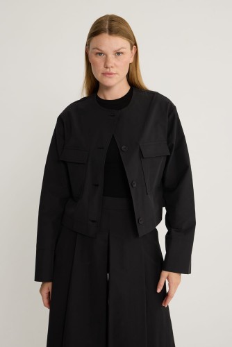 Basic Koton Ceket Siyah - Thumbnail