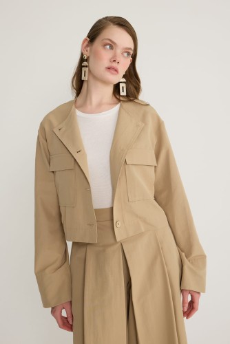 emiles - Basic Koton Ceket Vizon