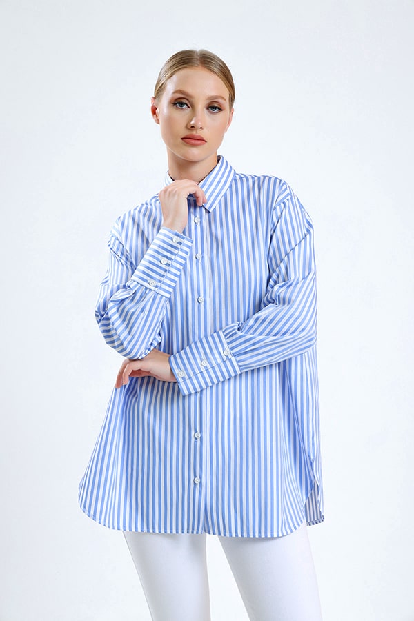 Çizgili Poplin Tunik