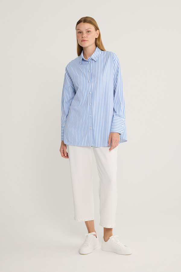 Çizgili Poplin Tunik