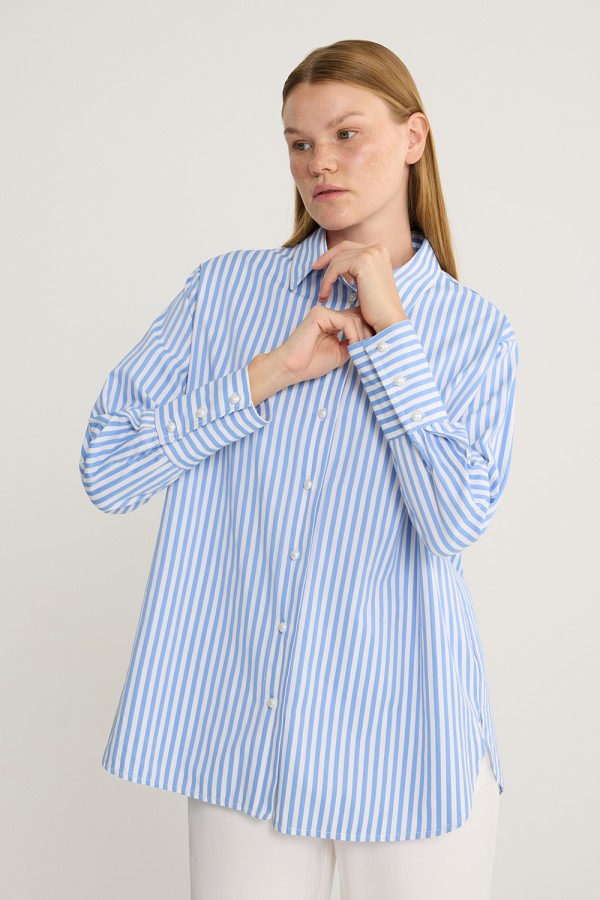 Çizgili Poplin Tunik