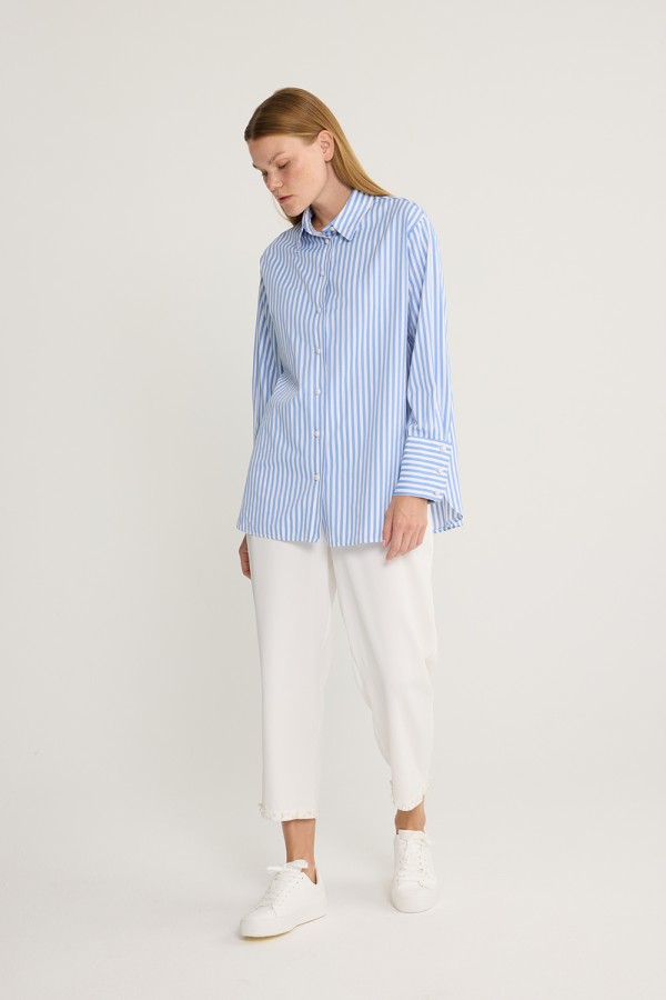 Çizgili Poplin Tunik