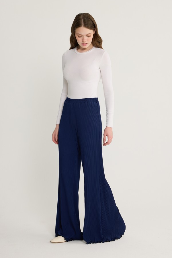 Fırfırlı Pilise Pantolon Lacivert Fırfırlı Pilise Pantolon Lacivert