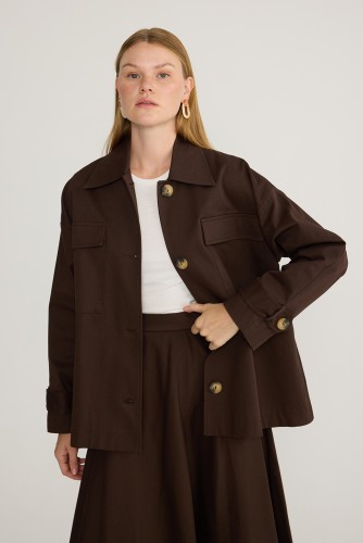 emiles - Gabardin Ceket Kahve (1) emiles - Gabardin Ceket Kahve (1)
