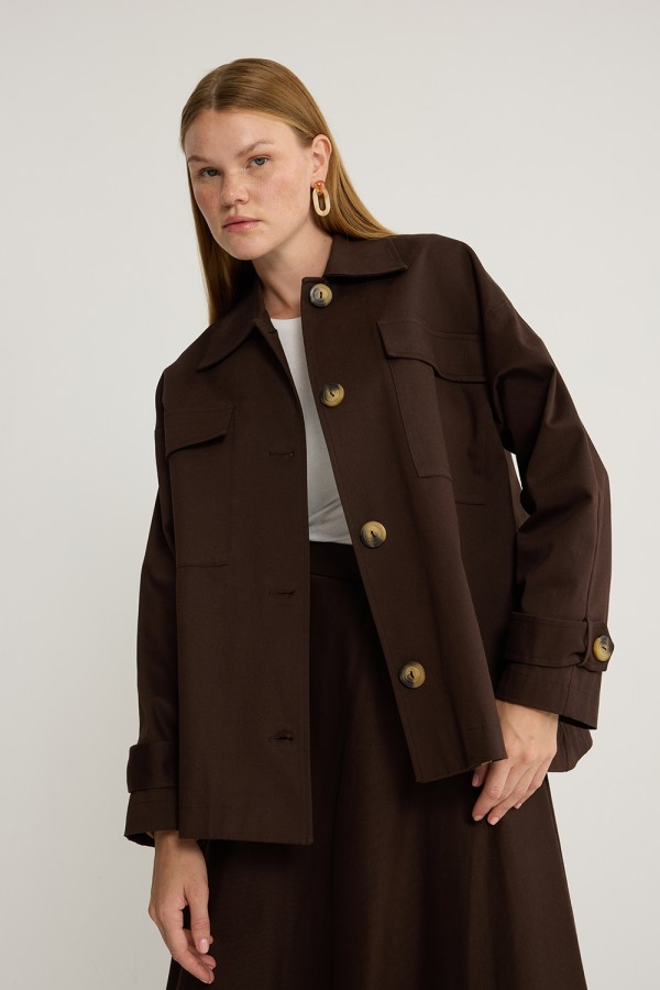 emiles - Gabardin Ceket Kahve emiles - Gabardin Ceket Kahve