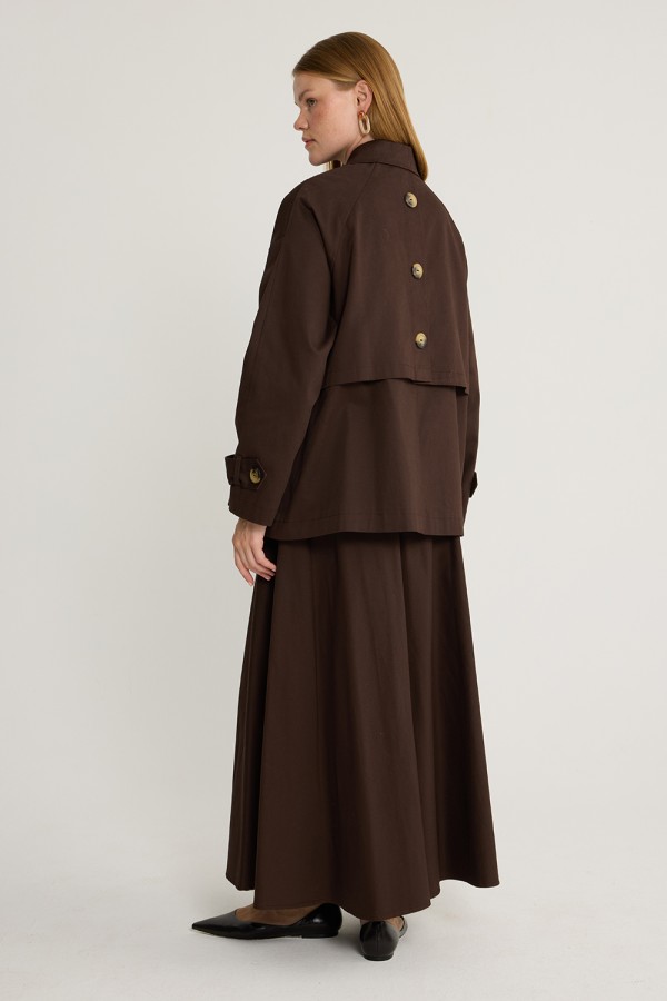 Gabardin Ceket Takım Kahve