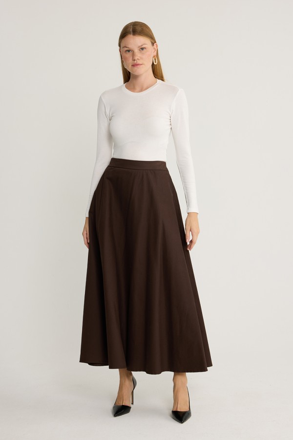 Gabardin Etek Kahve Gabardin Etek Kahve