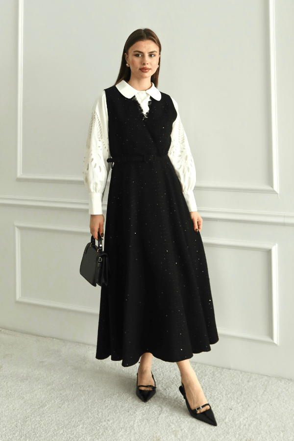 emiles - Işıltı Detaylı Tüvit Jile Siyah