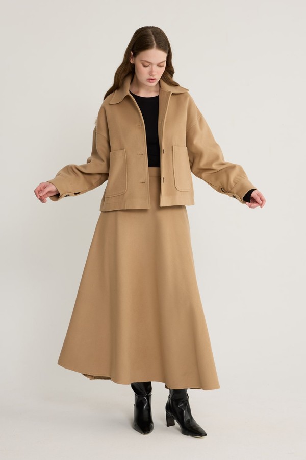 Kaşe Ceket Takım Camel