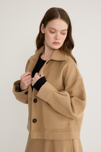 Kaşe Ceket Takım Camel - Thumbnail