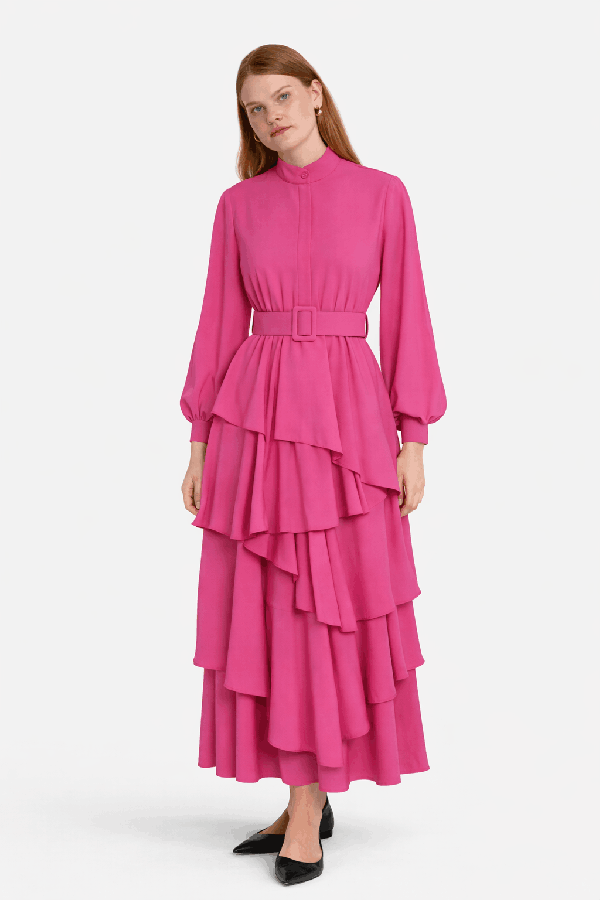 Kat Kat Elbise Pembe