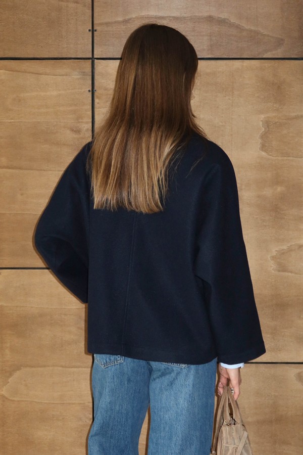 Kısa Kaşe Ceket Lacivert