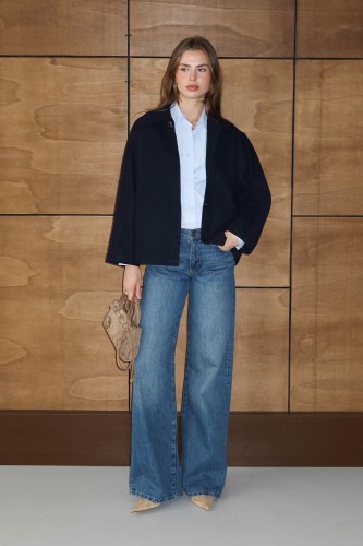 Kısa Kaşe Ceket Lacivert - Thumbnail