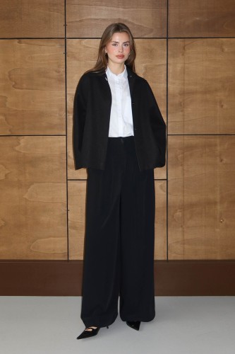 Kısa Kaşe Ceket Siyah - Thumbnail