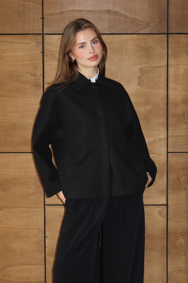 Kısa Kaşe Ceket Siyah