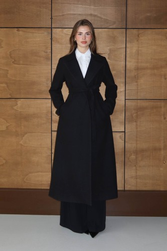 emiles - Kruvaze Kaşe Kaban Siyah