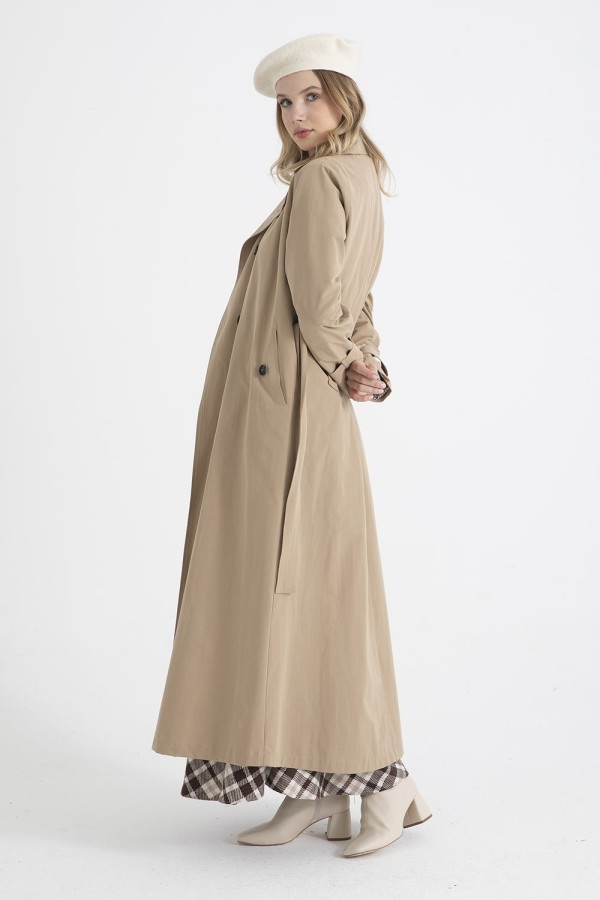 Kruvaze Trençkot Vizon