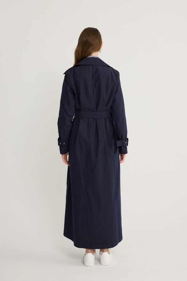 Kuşgözlü Kruvaze Trençkot Lacivert Kuşgözlü Kruvaze Trençkot Lacivert