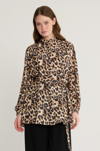 Leopar Desen Tunik - Thumbnail