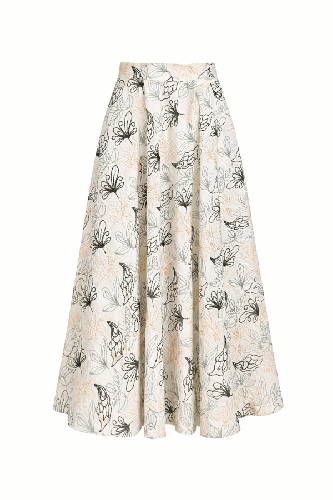 Nakışlı Etek Ekru - Thumbnail