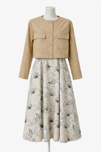 emiles - Nakışlı Etek Ekru