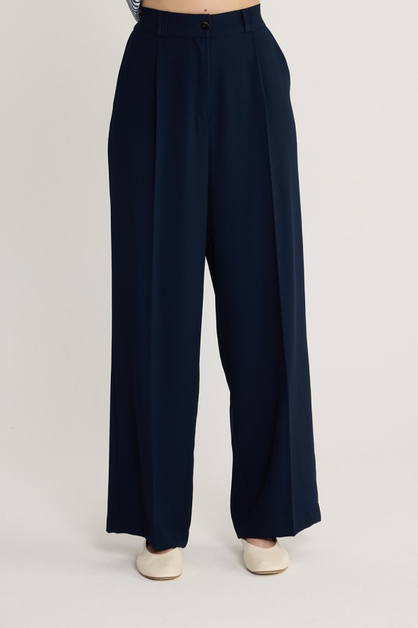 Palazzo Krep Pantolon Lacivert Palazzo Krep Pantolon Lacivert