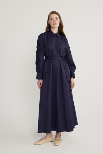 emiles - Perla Nakışlı Elbise Lacivert