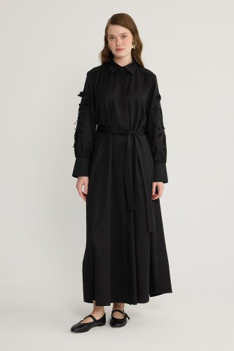 emiles - Perla Nakışlı Elbise Siyah