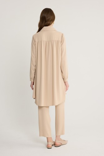 Pile Detaylı Takım Vizon - Thumbnail