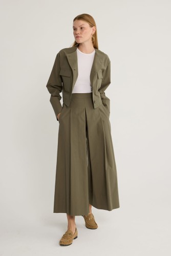 emiles - Pileli Pantolon Etek Haki (1)