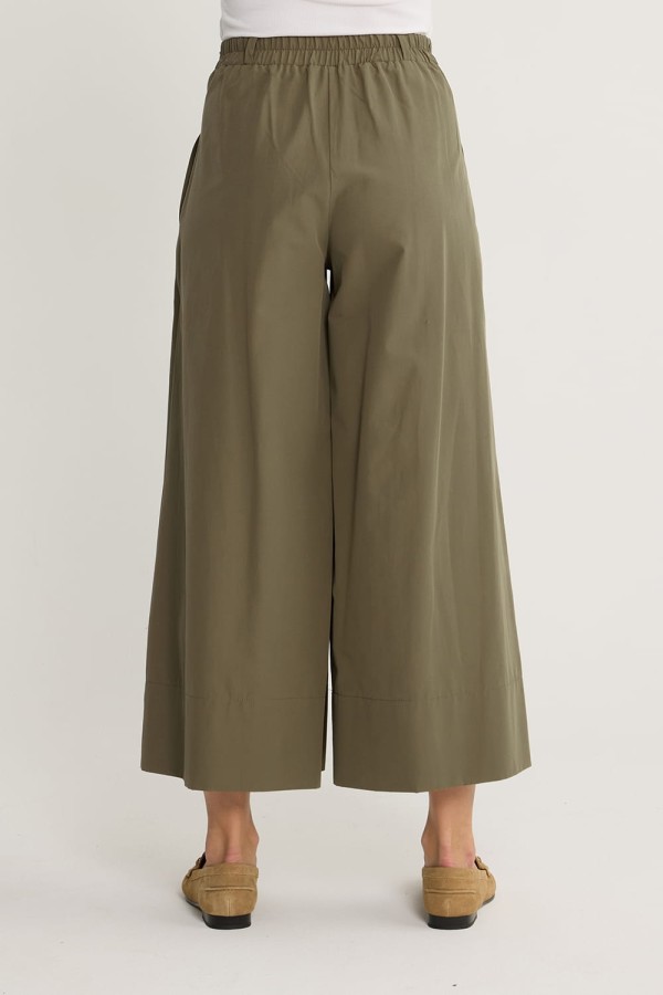 Pileli Pantolon Etek Haki