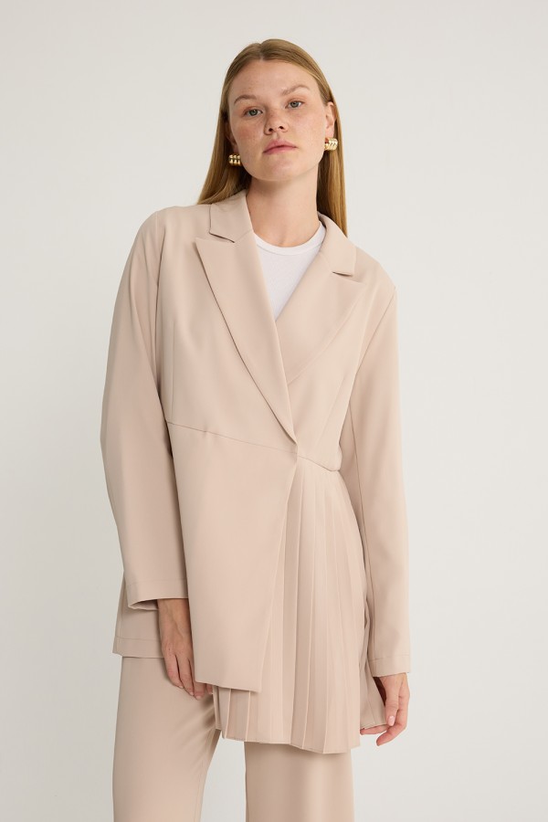 emiles - Piliseli Ceket Takım Vizon emiles - Piliseli Ceket Takım Vizon