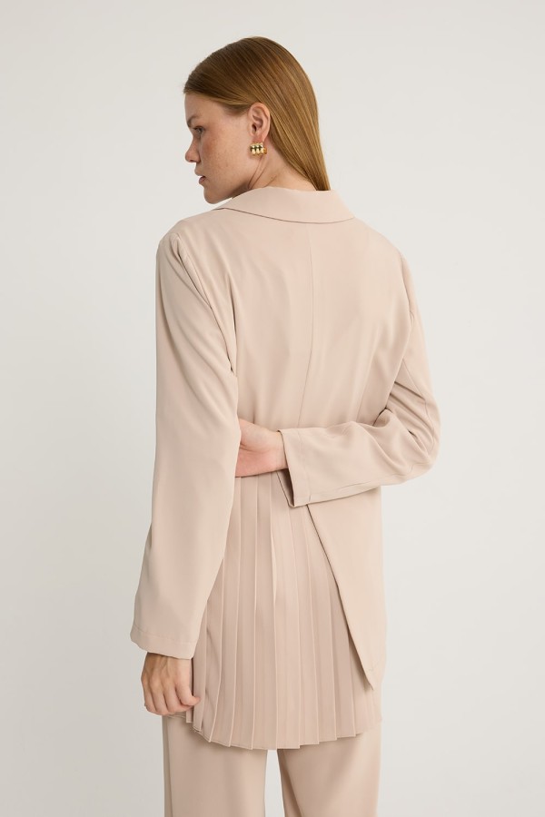 Piliseli Ceket Takım Vizon