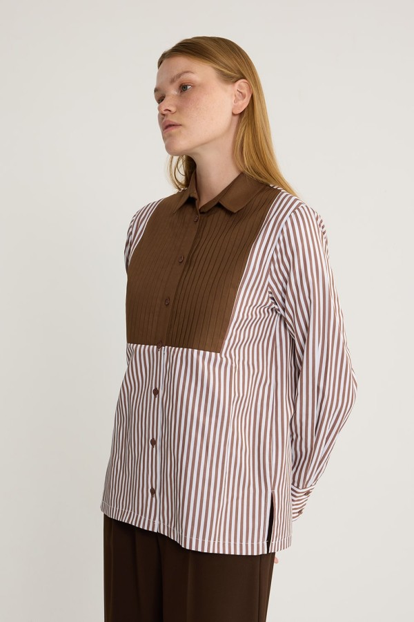 Piliseli Tunik Kahve Piliseli Tunik Kahve