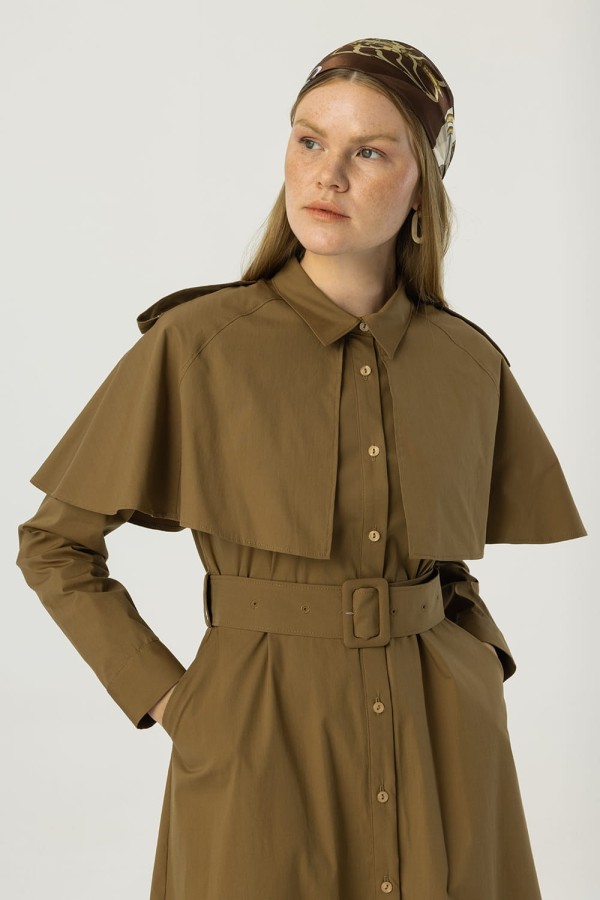 Trenç Elbise Camel